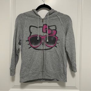 Vintage Y2K Hello Kitty Grey Zip Up Hoodie Size S
